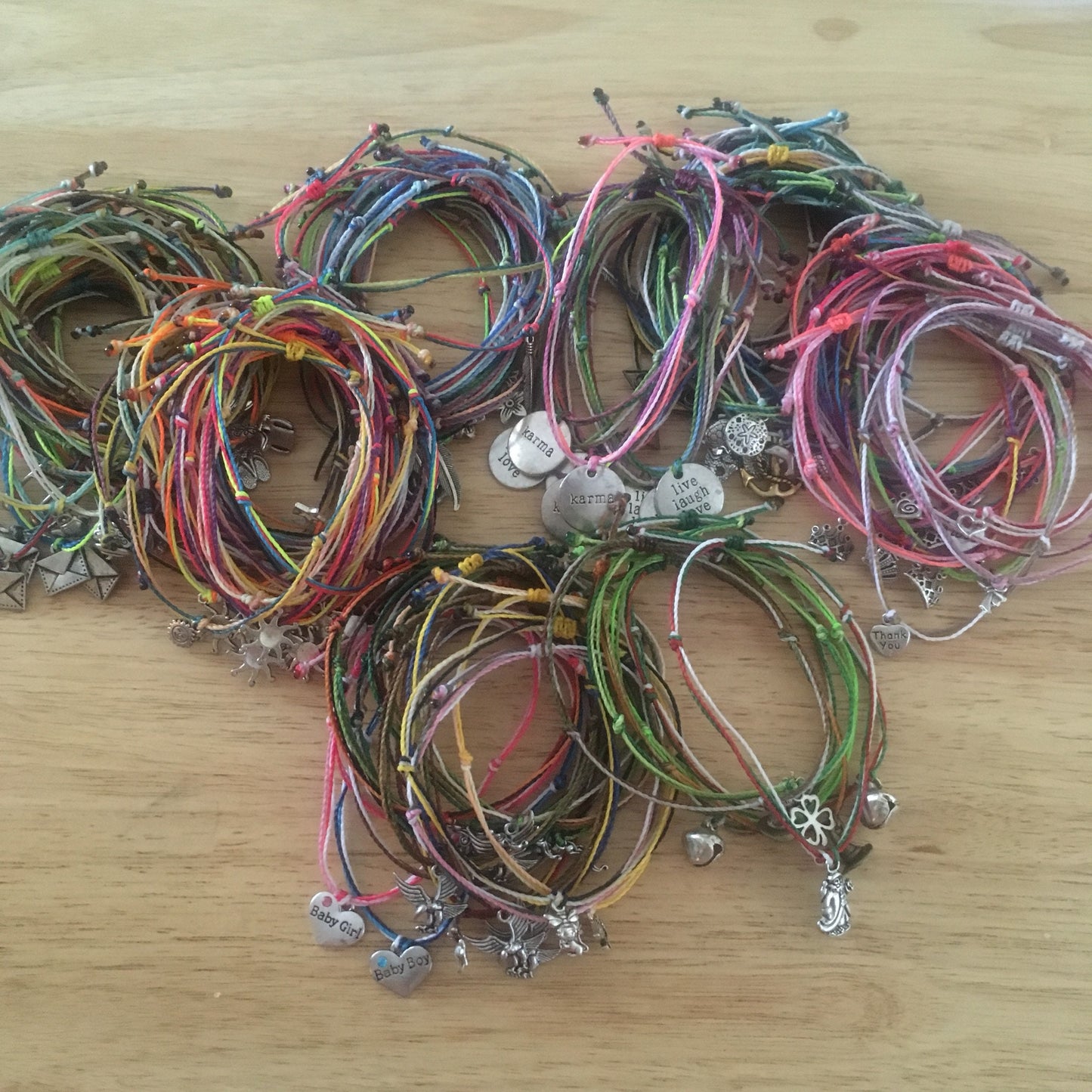 BULK Waterproof Bracelet Bundle - 5, 10, 25 Packs, Bulk Bracelets, Wholesale Bracelets, Wholesale Jewelry, Wax Cord Bracelet