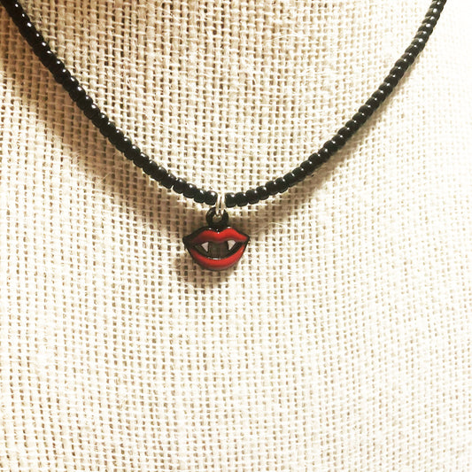 HALLOWEEN Bite Me Beaded Choker, Choker Necklace, Seed Bead Choker, Halloween Jewelry, SummerStyle Bracelets
