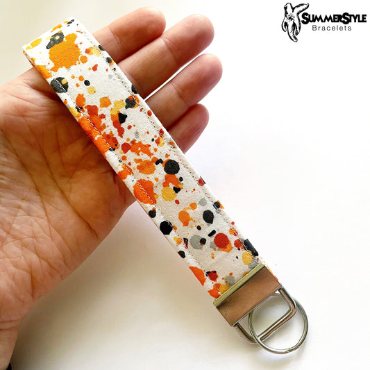 Halloween Splatter Key Fob Wristlet, Wristlet Lanyard, Keychain Wristlet, Handmade Lanyard, SummerStyle Bracelets