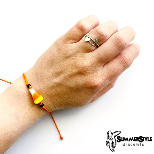 HALLOWEEN Candy Corn Adjustable Waterproof Bracelet, Spooky Season Bracelet, Halloween Bracelet, SummerStyle Bracelets