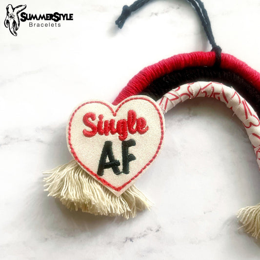 VALENTINE’S DAY Single AF Macrame Rainbow Car Charm, Valentine Macrame, Boho Accessories, Macrame Rainbow, SummerStyle Bracelets