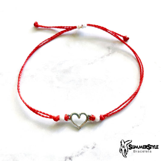 Hollow Heart Custom Adjustable Waterproof Bracelet Pack, Love Gift, Valentine Gift, Wax Cord Bracelet, SummerStyle Bracelets