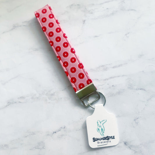 VALENTINE Floral Heart Key Fob Wristlet, Wristlet Lanyard, Keychain Wristlet, Handmade Lanyard, SummerStyle Bracelets