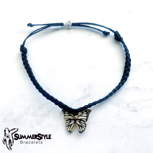 Black & White Butterfly Adjustable Waterproof Bracelet Pack, Butterfly Gift, Butterfly Bracelet, SummerStyle Bracelets