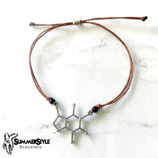 Coffee Lover Adjustable Waterproof Bracelet Pack, Coffee Bracelet, Coffee Jewelry, Wax Cord Bracelet, Waterproof Cord