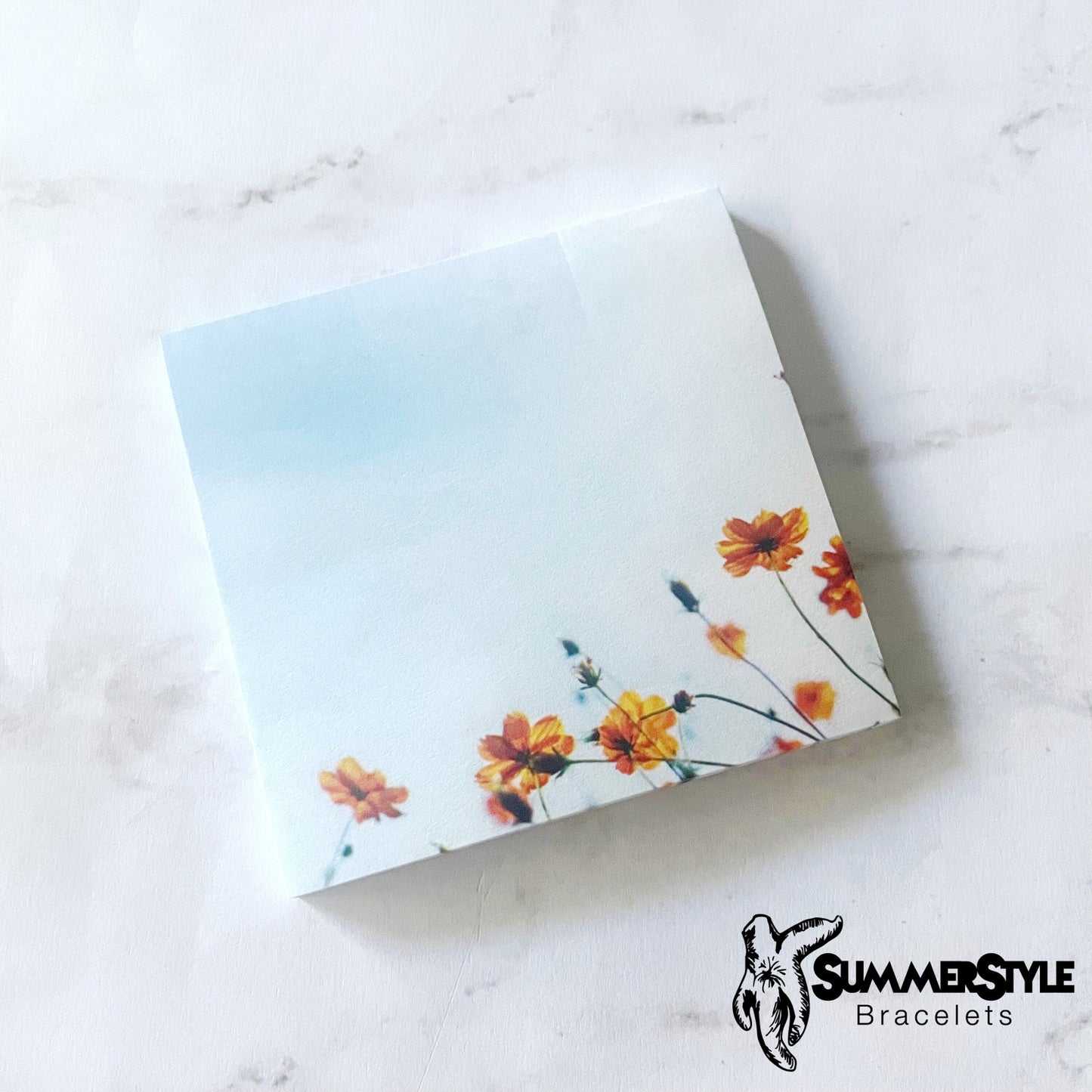 Mini Flower Fields Notepad, Sticky Notes, Office Stationery, SummerStyle Bracelets