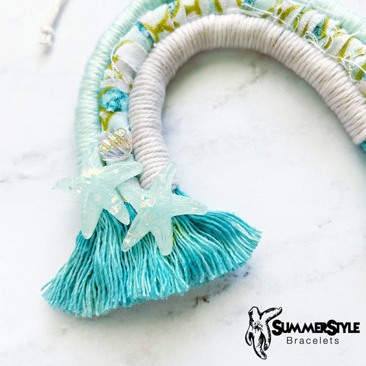 Mermaid Rainbow Macrame Car Charm, Mermaid Macrame, Boho Accessories, Macrame Rainbow, SummerStyle Bracelets