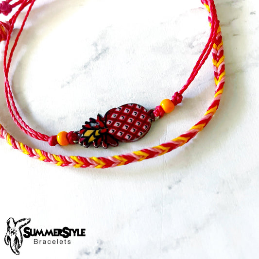 Sunset Pineapple Adjustable Waterproof Bracelet Pack, Pineapple Bracelet, Pineapple Jewelry, SummerStyle Bracelets