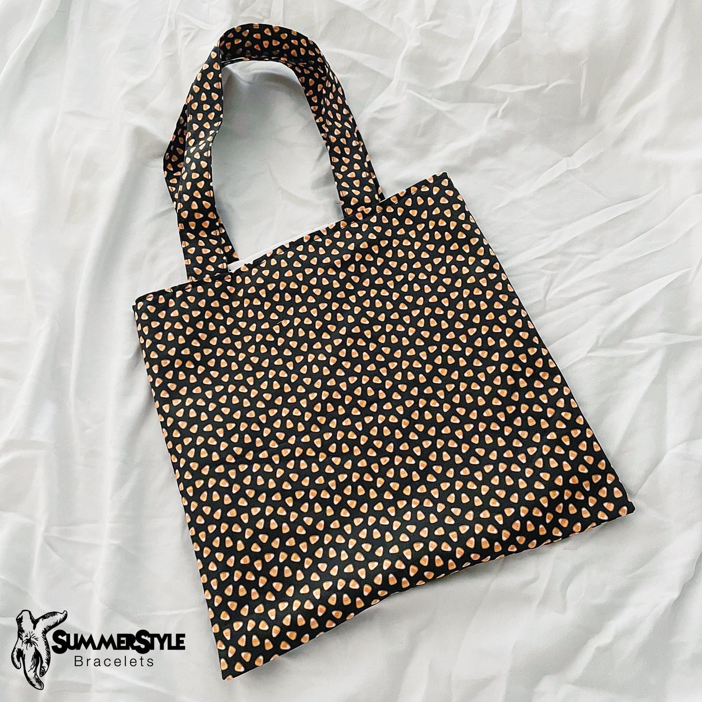 HALLOWEEN Mini Candy Corn Reversible Bookish Tote Bag, Reversible Tote, Trick or Treat Bag, Book Tote, SummerStyle Bracelets
