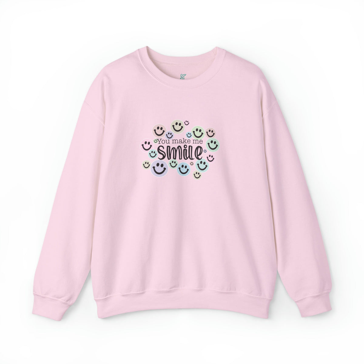 You Make Me Smile Unisex Heavy Blend Crewneck Sweatshirt, Happy Face Sweatshirt, Cotton Crewneck, SummerStyle Bracelets