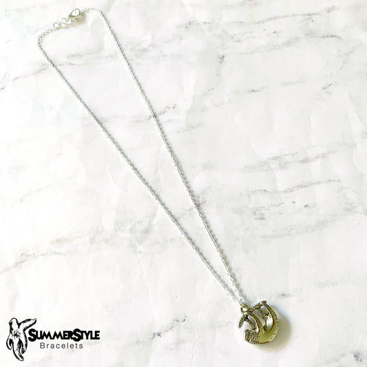 Silver Sloth Necklace, Sloth Jewelry, Stainless Steel Chain Necklace, SummerStyle Bracelets