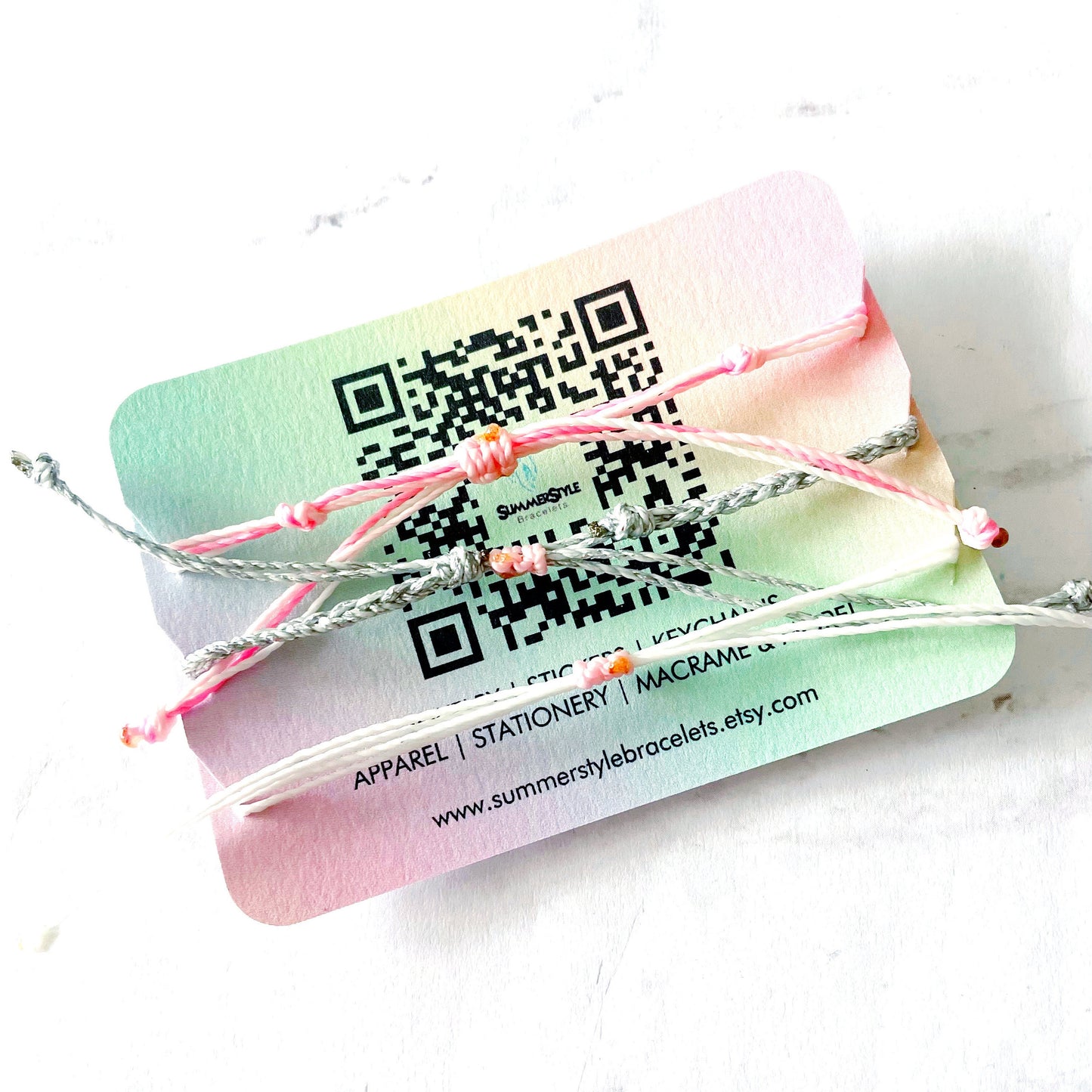 VALENTINE Kiss Me Bracelet Set, One of a Kind Bracelet Trio, Unique Bracelet Set, SummerStyle Bracelets