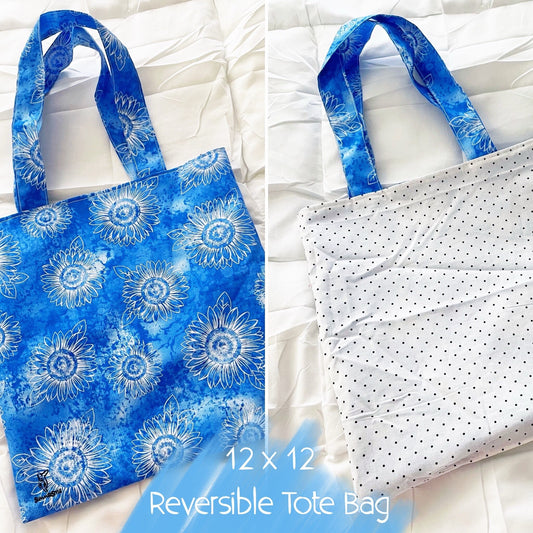 Ocean of Sunflowers Reversible Bookish Tote Bag, Reversible Tote, Tablet Bag, Book Tote, SummerStyle Bracelets