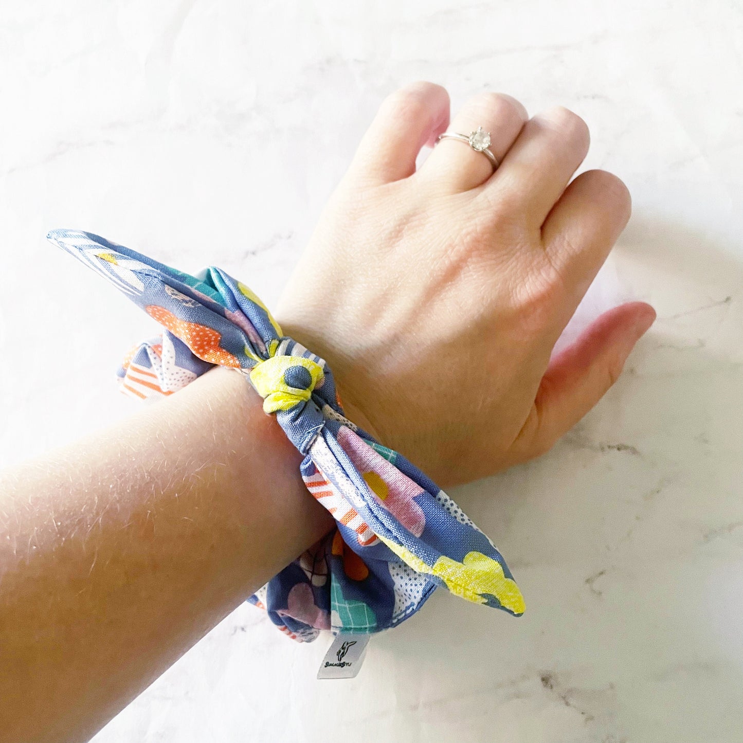 Lavender Crazy Daisy Bow Scrunchie, Floral Gift, Hair Accessories, Bow Hair Tie, SummerStyle Bracelets