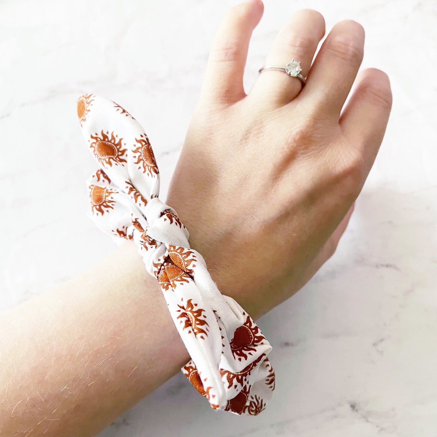 Golden Sun Bow Scrunchie, Bow Hair Tie, Hair Accessories, SummerStyle Bracelets