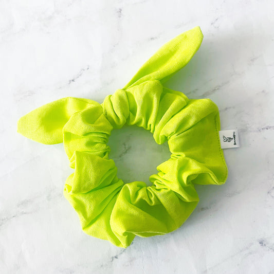 Neon Green Bow Scrunchie, Hair Accessories, Bow Hair Tie, SummerStyle Bracelets