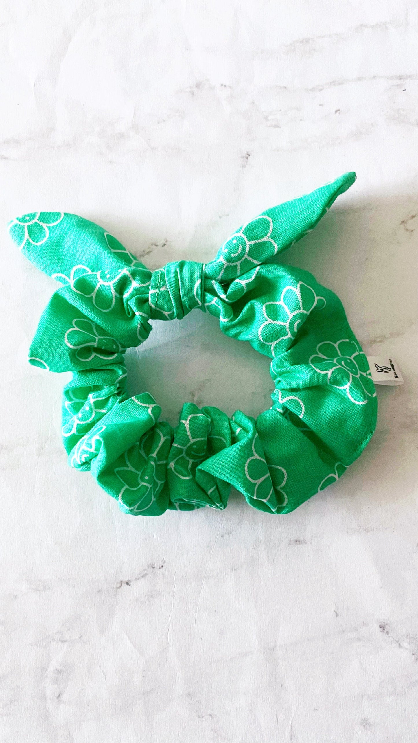 Green Happy Daisy Bow Scrunchie, Floral Gift, Hair Accessories, Bow Hair Tie, SummerStyle Bracelets