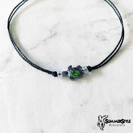 Oil Slick Sea Turtle Adjustable Waterproof Bracelet, Sea Turtle Bracelet, Sea Turtle Jewelry, SummerStyle Bracelets