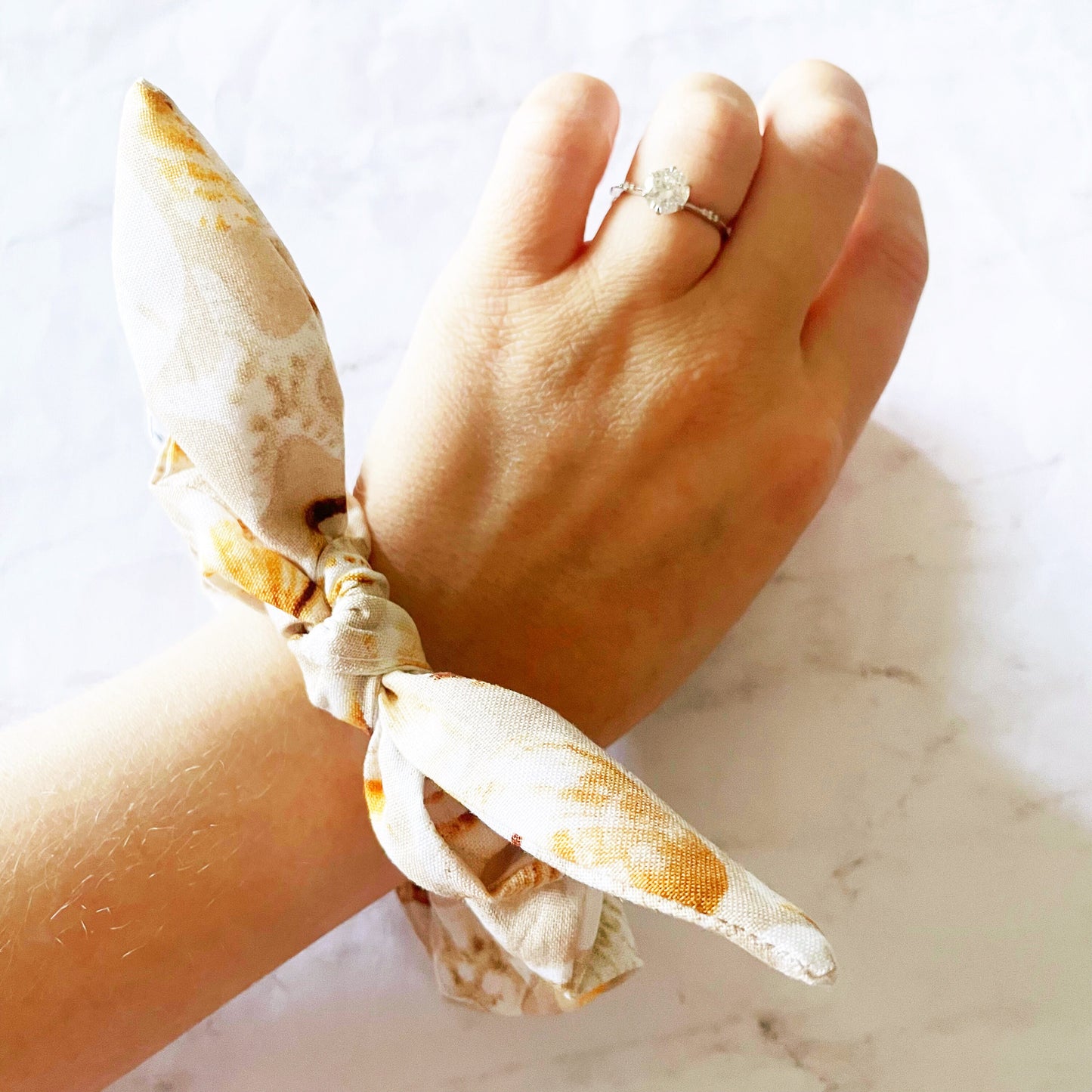 Salty Seashells Bow Scrunchie, Beachy Scrunchie, Hair Accessories, Bow Hair Tie, SummerStyle Bracelets