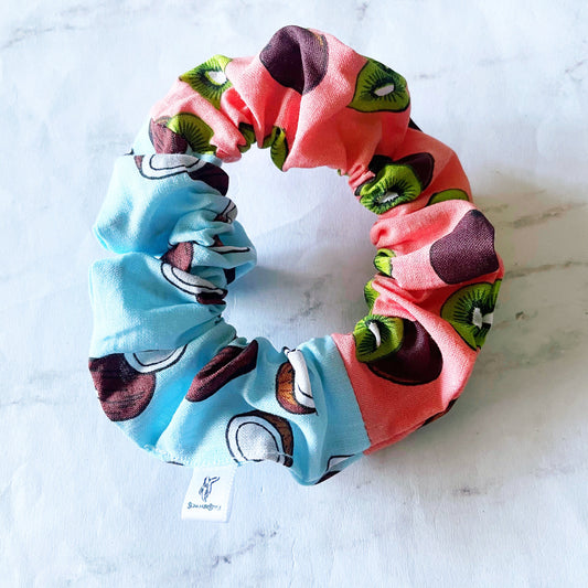 Fruity Duo Scrunchie, Hair Accessories, Kiwi & Coconut, SummerStyle Bracelets