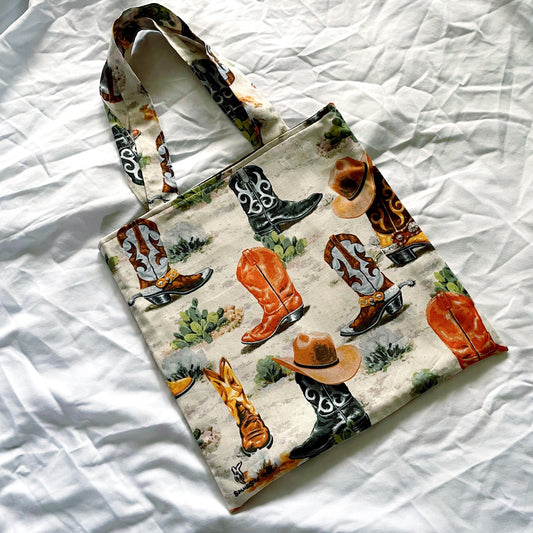 Country Cowboy Boots Reversible Bookish Tote Bag, Reversible Tote, Tablet Bag, Book Tote, SummerStyle Bracelets