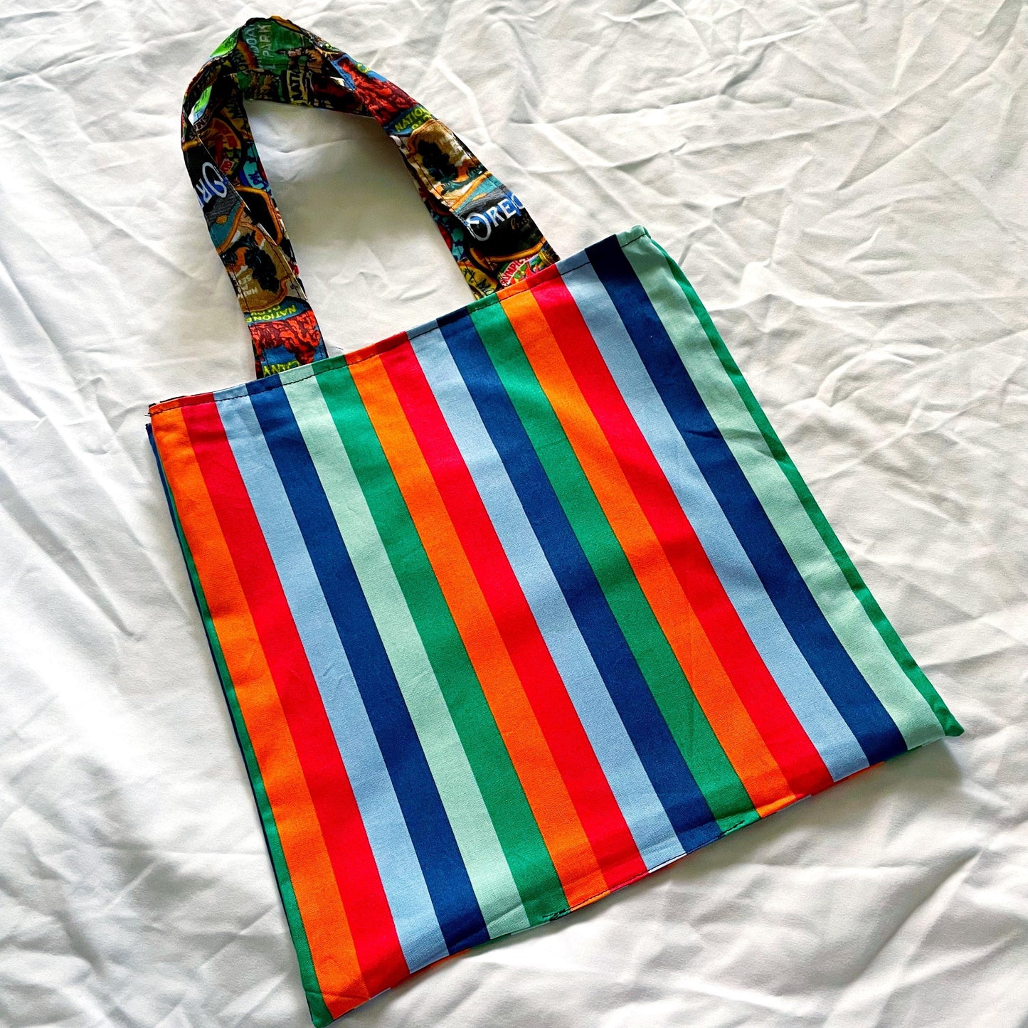 Park Patches Reversible Bookish Tote Bag, Reversible Tote, Tablet Bag, Book Tote, SummerStyle Bracelets