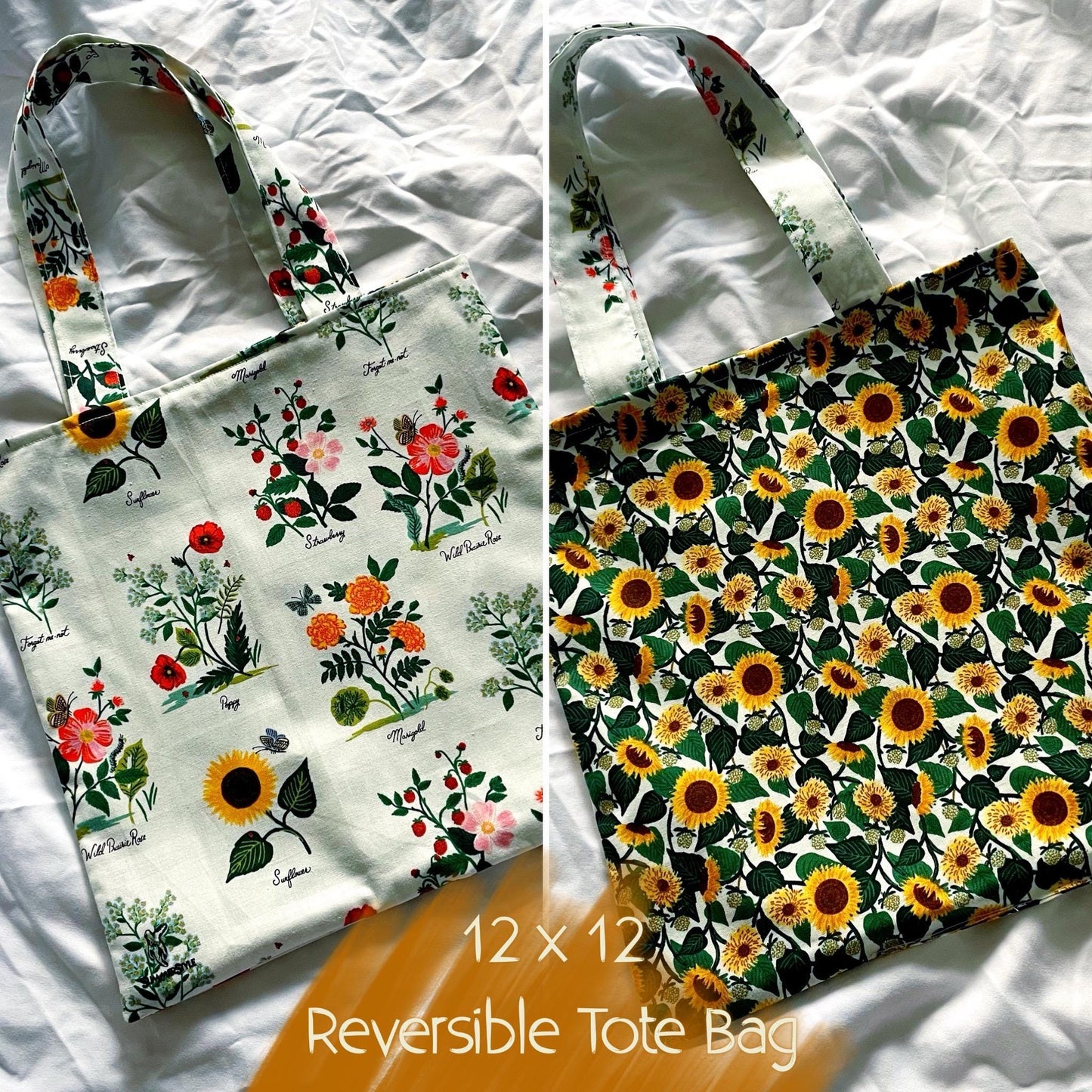Vintage Flower Garden Reversible Bookish Tote Bag, Reversible Tote, Tablet Bag, Book Tote, SummerStyle Bracelets