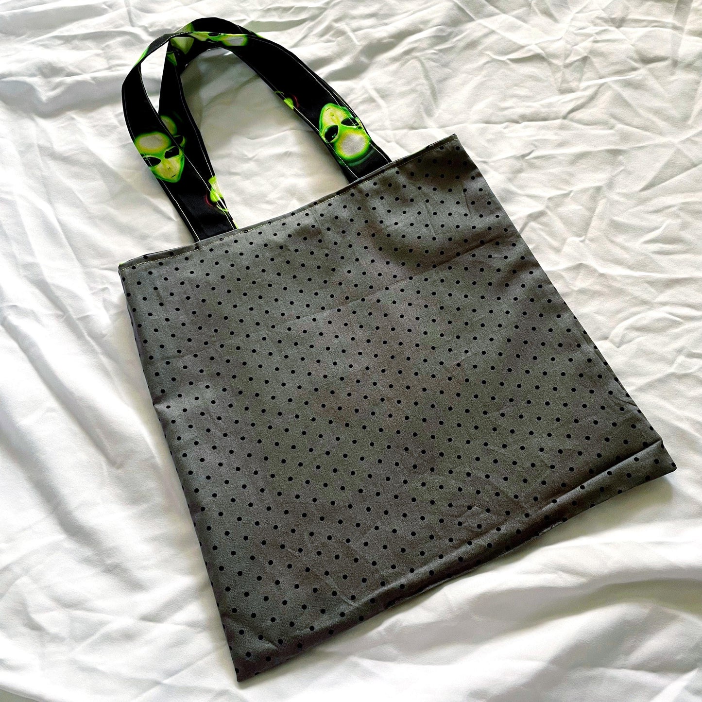 I Come in Peace Alien Reversible Bookish Tote Bag, Reversible Tote, Tablet Bag, Book Tote, SummerStyle Bracelets