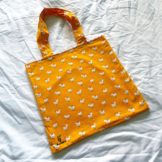 Golden Chicken Reversible Bookish Tote Bag, Reversible Tote, Tablet Bag, Book Tote, SummerStyle Bracelets