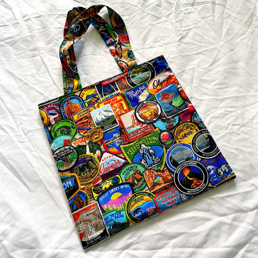 Park Patches Reversible Bookish Tote Bag, Reversible Tote, Tablet Bag, Book Tote, SummerStyle Bracelets