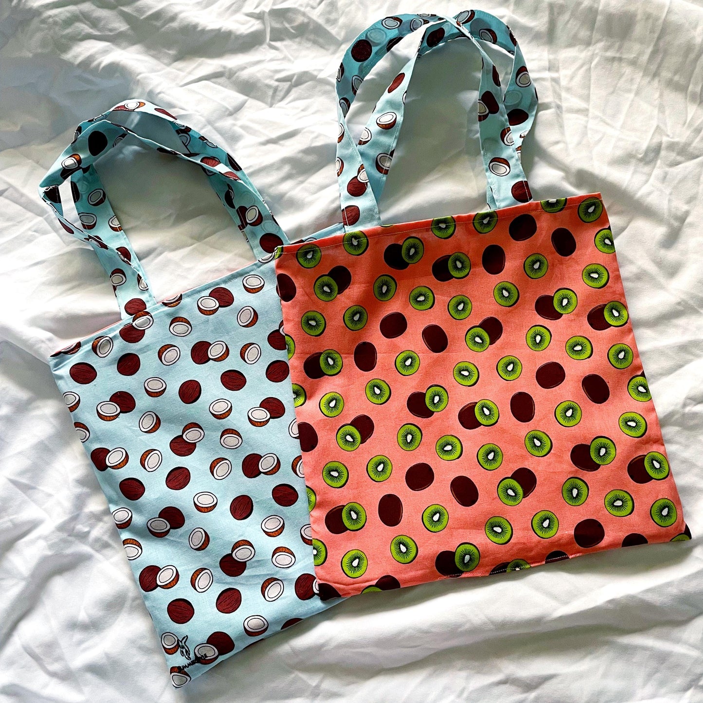 Tropical Fruit Reversible Bookish Tote Bag, Reversible Tote, Tablet Bag, Book Tote, SummerStyle Bracelets
