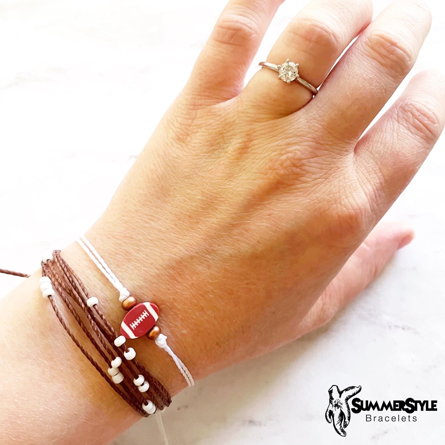 Football Bracelet Set, Sport Jewelry, Football Gift, SummerStyle Bracelets