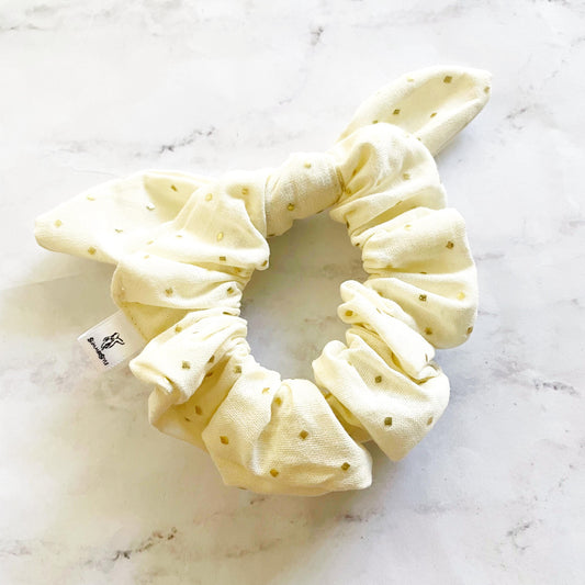 Studded Cream Bow Scrunchie, Hair Accessories, SummerStyle Bracelets