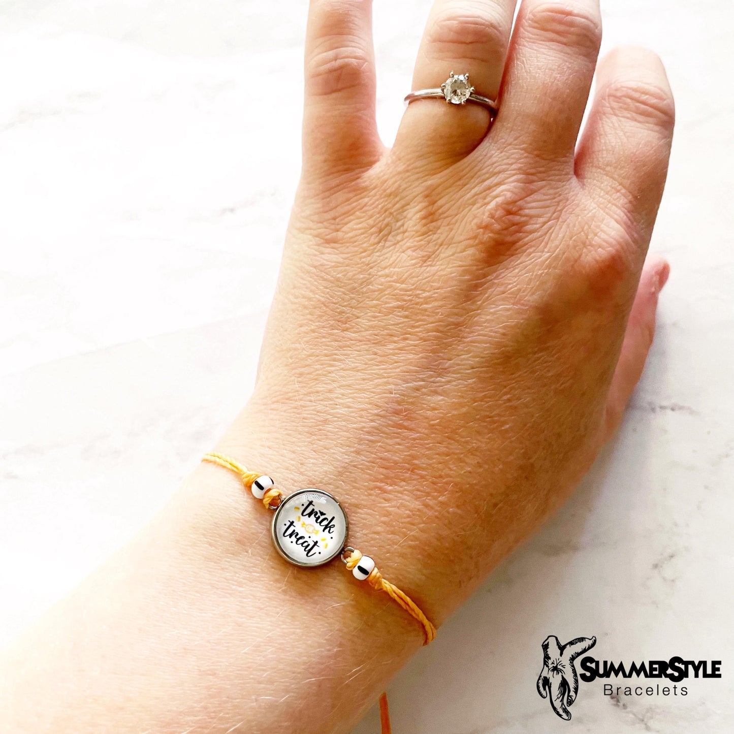 HALLOWEEN Trick or Treat Adjustable Waterproof Bracelet, Halloween Jewelry, Spooky Bracelet, SummerStyle Bracelets