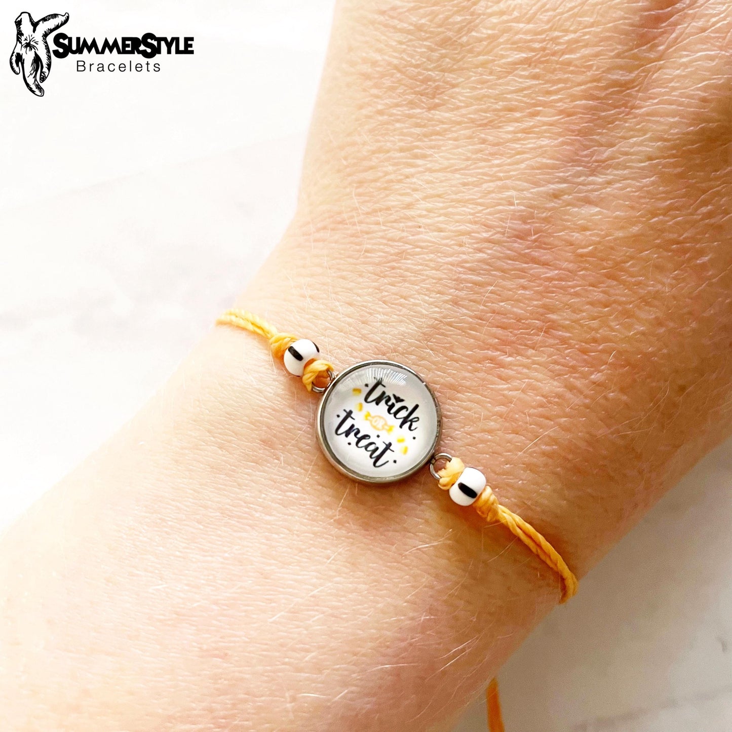 HALLOWEEN Trick or Treat Adjustable Waterproof Bracelet, Halloween Jewelry, Spooky Bracelet, SummerStyle Bracelets