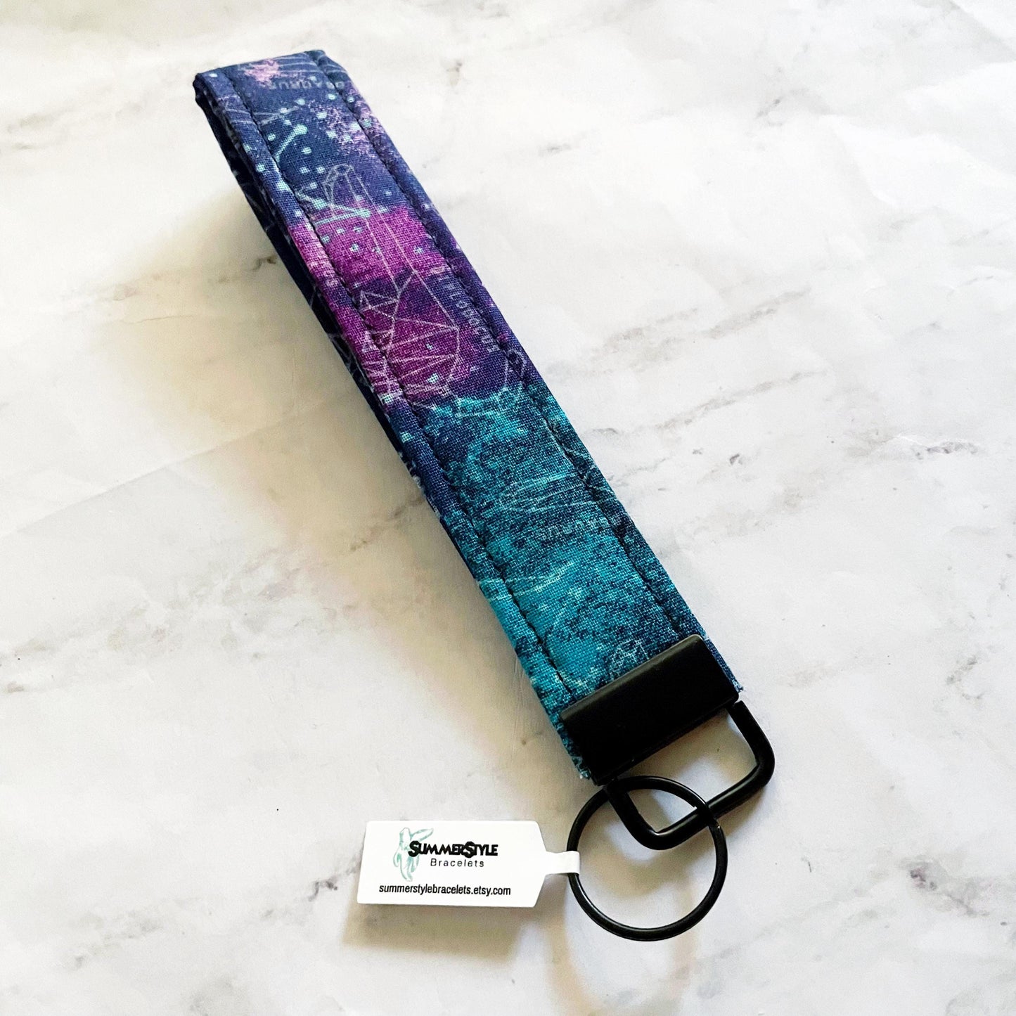 Dino Constellations Key Fob Wristlet, 6.5in Wristlet Lanyard, Keychain Wristlet, Handmade Lanyard, SummerStyle Bracelets