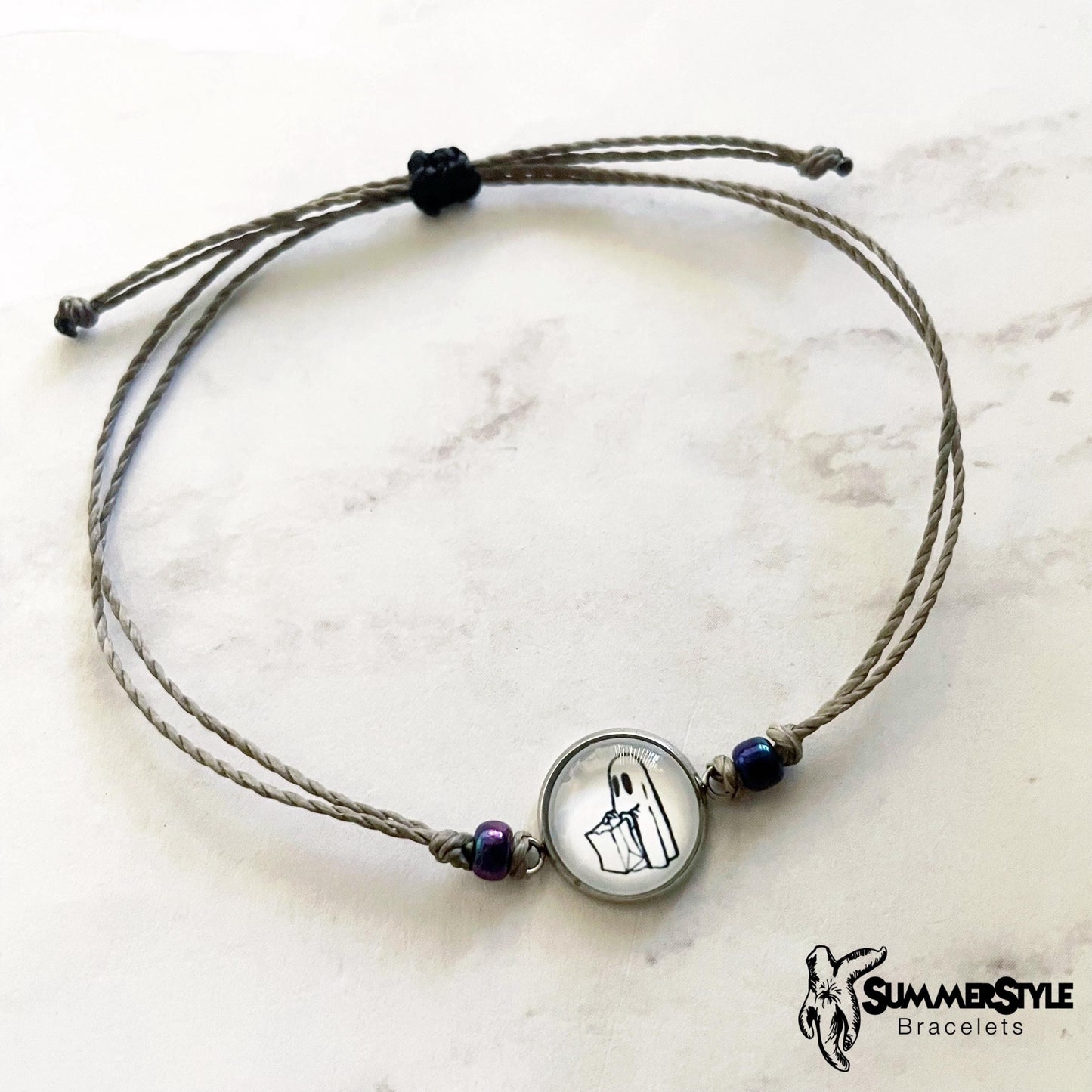 HALLOWEEN Trick or Treating Ghost Adjustable Waterproof Bracelet, Spooky Season Bracelet, Halloween Bracelet, SummerStyle Bracelets