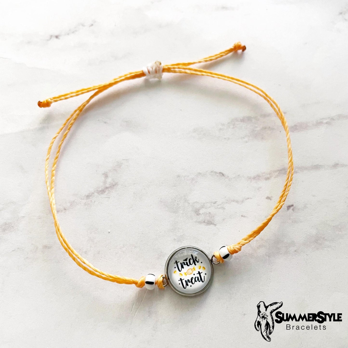 HALLOWEEN Trick or Treat Adjustable Waterproof Bracelet, Halloween Jewelry, Spooky Bracelet, SummerStyle Bracelets