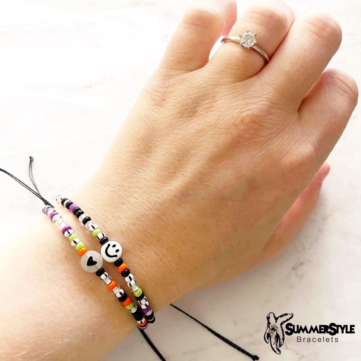 HALLOWEEN Skinny Stackable Adjustable Waterproof Bracelets, Halloween Jewelry, Spooky Bracelet, SummerStyle Bracelets