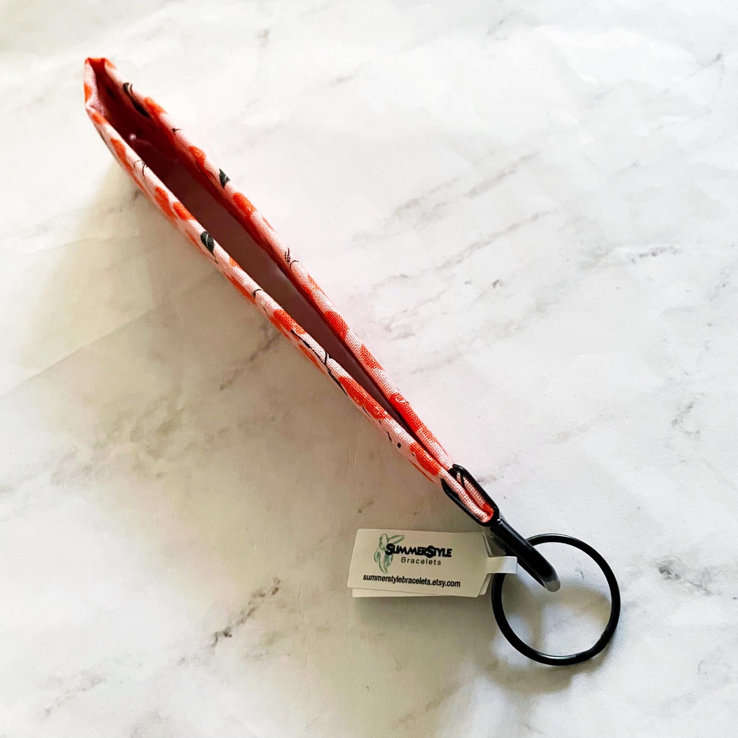 Charming Cherries Key Fob Wristlet, 6.5in Wristlet Lanyard, Keychain Wristlet, Handmade Lanyard, SummerStyle Bracelets