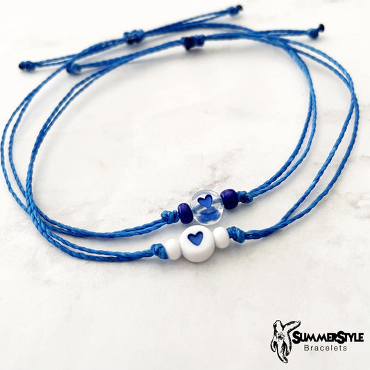 Mini Dark Blue Heart Stackable Adjustable Waterproof Bracelet, Stackable Bracelet, Friendship Bracelet, SummerStyle Bracelets