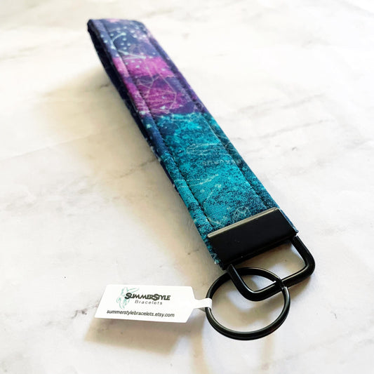 Dino Constellations Key Fob Wristlet, 6.5in Wristlet Lanyard, Keychain Wristlet, Handmade Lanyard, SummerStyle Bracelets