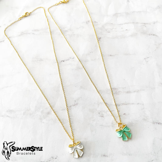 Bridal Bow Charm Necklace, Bow Jewelry, Stainless Steel Chain Necklace, SummerStyle Bracelets
