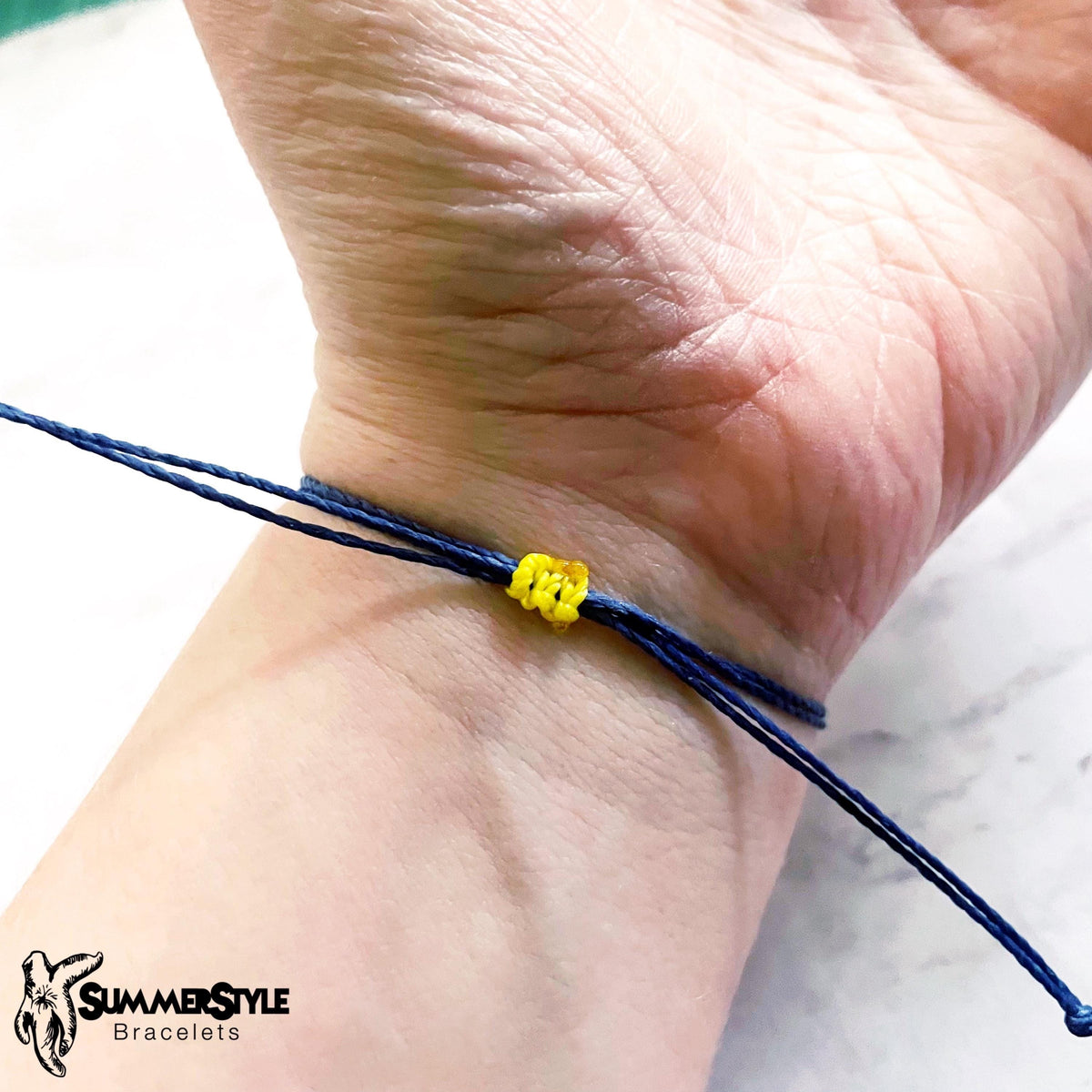 Deep Blue Flower Adjustable Waterproof Bracelet, Daisy Bracelet, Floral Jewelry, SummerStyle Bracelets
