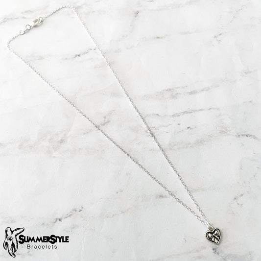 Mini Bow Heart Charm Necklace, Bow Jewelry, Stainless Steel Chain Necklace, SummerStyle Bracelets