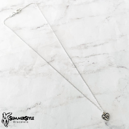 Mini Bow Heart Charm Necklace, Bow Jewelry, Stainless Steel Chain Necklace, SummerStyle Bracelets
