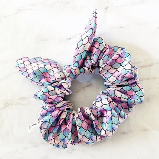 Mermaid Scales Bow Scrunchie, Mermaid Gift, Hair Accessories, SummerStyle Bracelets