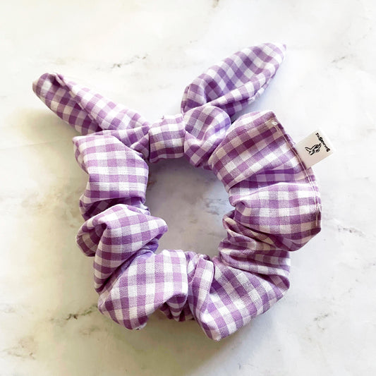 Lavender Gingham Bow Scrunchie, Vintage Accessories, Soft Scrunchie, SummerStyle Bracelets