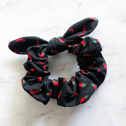 Chili Pepper Bow Scrunchie, Hair Accessory, SummerStyle Bracelets