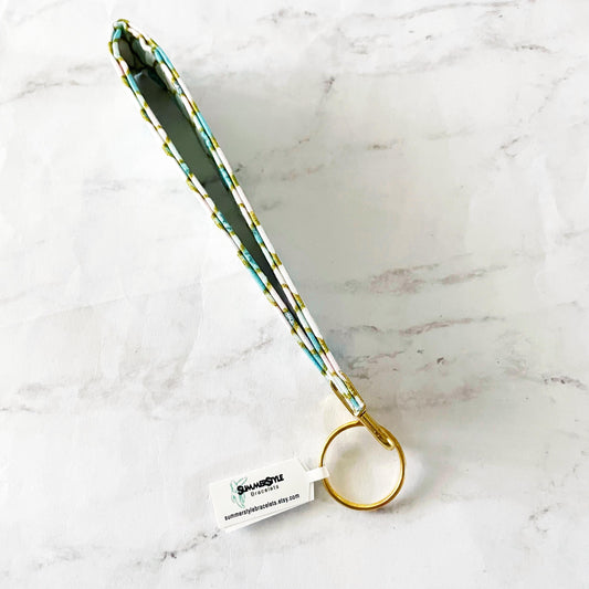 Mint Mermaid Scales Key Fob Wristlet, 6.5in Wristlet Lanyard, Keychain Wristlet, Handmade Lanyard, SummerStyle Bracelets